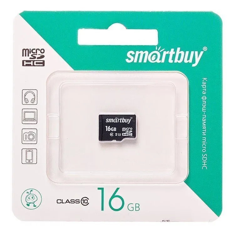 Карта флэш-памяти MicroSD 16 Гб Smart Buy без SD адаптера (class 10) | Компьютеры и офис