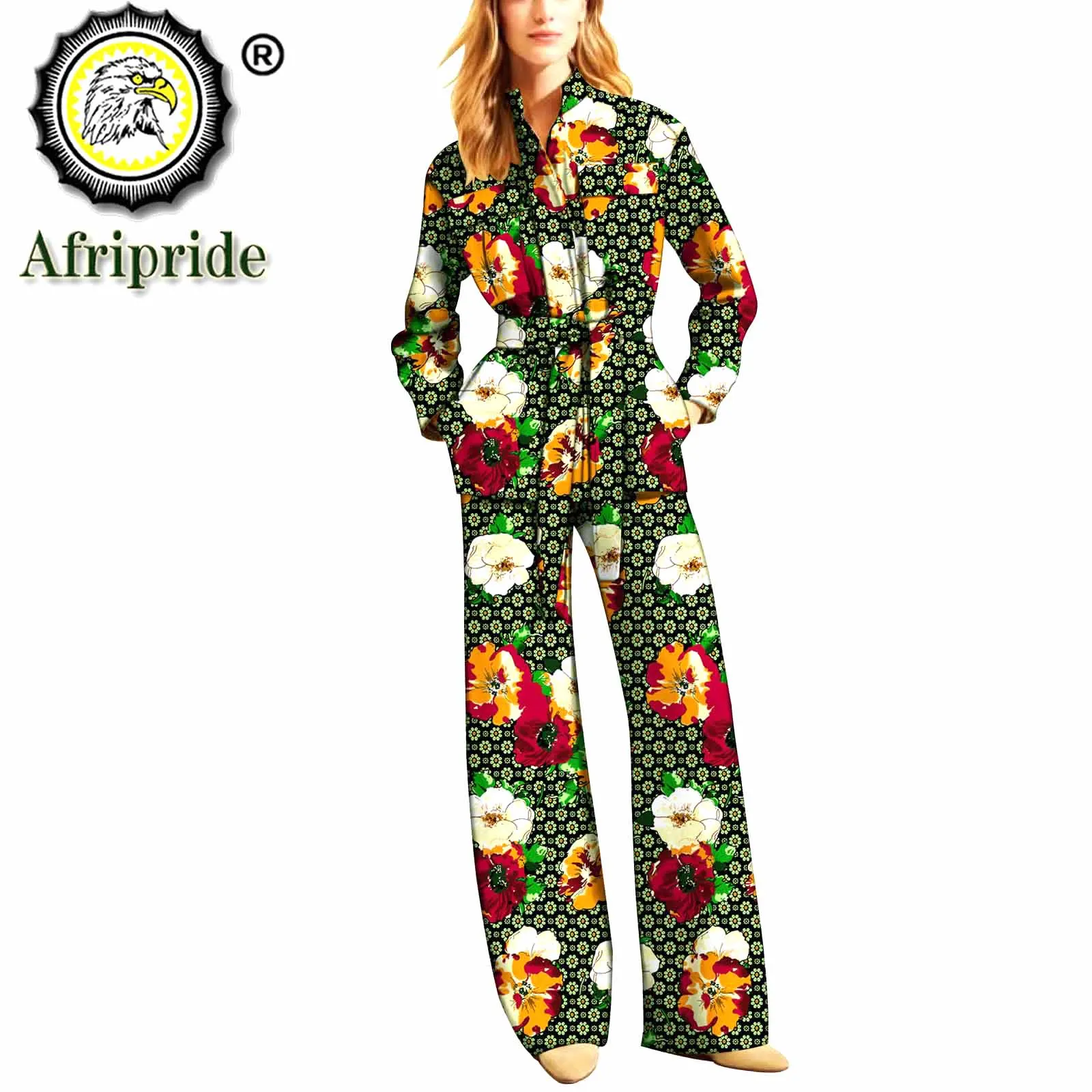 Africa Style for Women Blazers Jackets Two Piece Set Top and Pants Dashiki African Print Clothing with Belt S2026043 autumn winter formal women business suits with skirt and jackets coat high quality fabric ol styles professional blazers