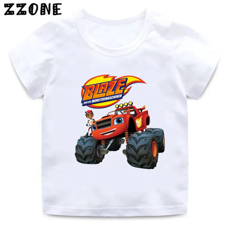 Blaze And The Monster Machines Print Cartoon Kids T-Shirt Neonati Divertenti T-Shirt Estate Bambini Top Vestiti Per Ragazze, Hkp5402