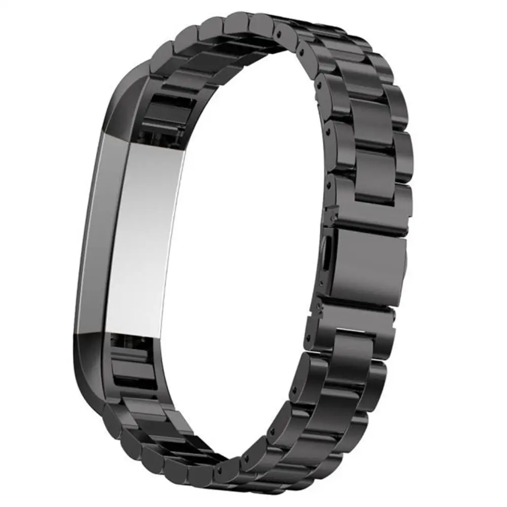 Ремешки для наручных часов браслет звенья для Fitbit Alta HR ремешки Звенья из нержавеющей стали умные часы полосы Высокое качество Замена - Цвет ремешка: black