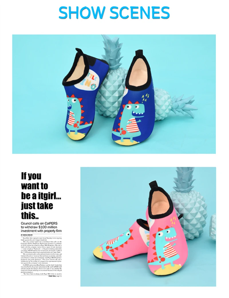 Kids Water Shoes Quick Drying Swim Pool Footwear Outdoor Barefoot Aqua Socks For Beach Home Floor Children Unicorn Slippers