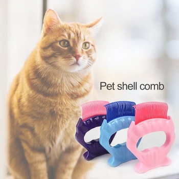 

Pet Hair Deshedding Brush Comb Cat Groomer For Cat Grooming Tool Ear Shape Shell Hair Removal Comb Hair Cleaning Tools 1Pc