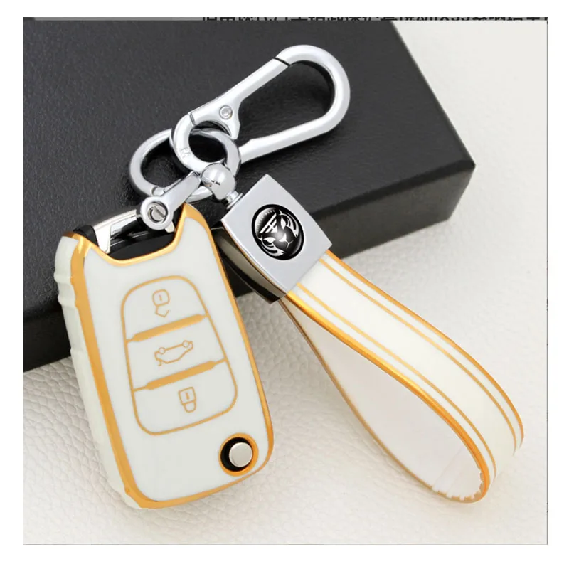 TPU Car Key Case Cover Shell Fob per KIA Rio 3 Soul Optima Ceed K2 K5 Cerato Sportage per Hyundai Elantra Accent i20 i30 ix35 - H7bffbbab83444acb85f817483b92363fE