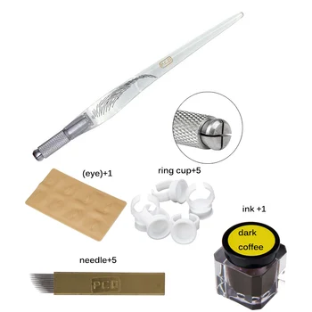 

Microbladings Pen for Permanent Makeup Eyebrow Tattoo Manual Pen/needle/ring/ink/fake Practice Skin Beauty Tools