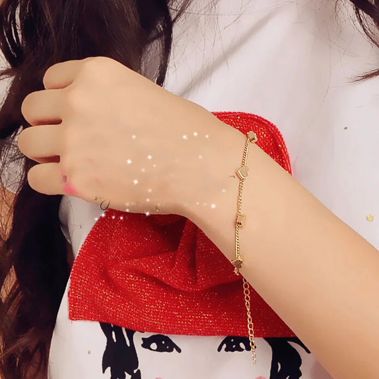 Милый браслет в форме сердца для женский шарм дружбы женский подарок звезда браслет для девочки аксессуары ювелирные изделия в стиле минимализма