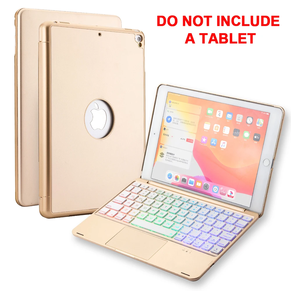 

For iPad 9.7 2018 2017/ iPad Pro 9.7/ iPad Air 1 Air 2 Backlit Bluetooth English Keyboard Aluminum Alloy Tablet Protective Case