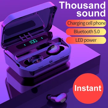 

Wireless Earbuds TWS Bluetooth Earphone 5.0 HiFi Sound Wireless Sport In Ear Headphone LED Display Noise Reduction Touch Control