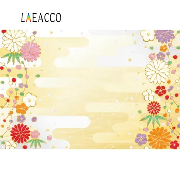 

Laeacco Gold And Silver Cute Japanese Pattern New Year's Card Party Photography Background Photo Backdrop Photo Studio