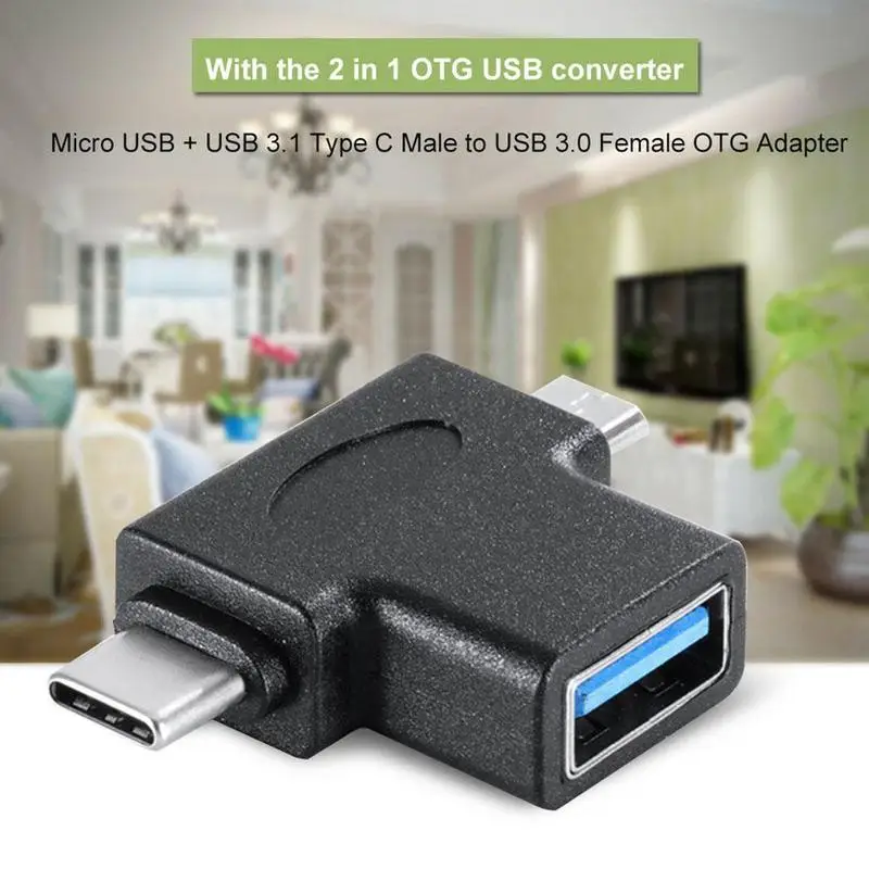 2 в 1 USB 3,0 Micro usb type C OTG адаптер конвертер настраиваемый Android универсальный адаптер конвертер C usb type телефоны F5V2