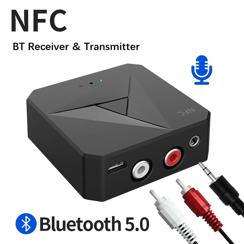 Cortés mecanismo constante Receptor y transmisor Bluetooth 5,0, adaptador de Audio inalámbrico para  música, 3,5mm, AUX Jack, RCA, llamada con manos libres, micrófono, NFC, Kit  de coche para TV y Auto - AliExpress Productos electrónicos