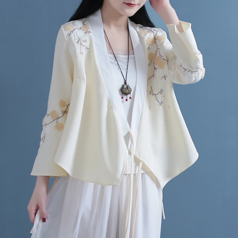 Китайская женская одежда tang, новинка, рубашка, топы, v-образный вырез, блузка, Ретро стиль, han fu, топ, китайский топ, блузка - Цвет: color2