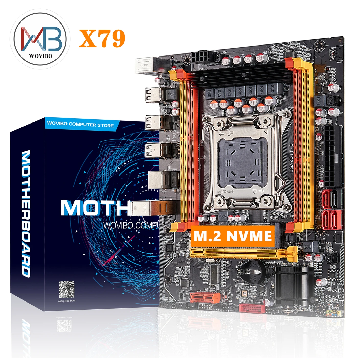 Материнская плата Wovibo X79 LGA 2011 разъем SATA M.2 NVME SSD DDR3 ОЗУ память компьютерная