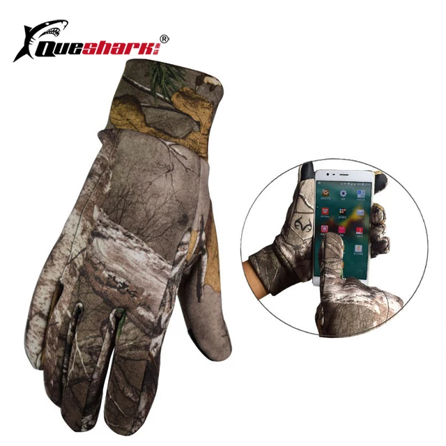 US $4.73 Men Spring Autumn Warm Fleece Full Finger Camouflage Fishing Gloves Antislip Hiking Hunting Gloves