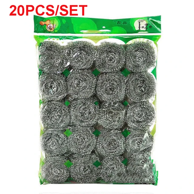 20 Pieces Of Steel Wire Ball Brush Pot Cleaning Brush Dishwashing Brush Stainless Steel Wire Ball Kitchen Cleaner Cleaning Ball 20PCS