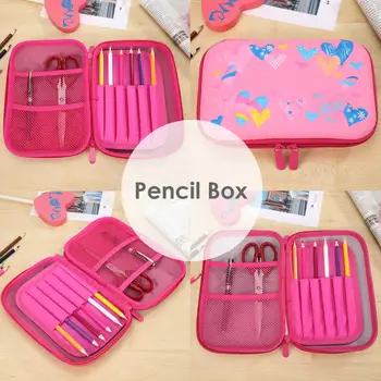 

3D EVA Pencil Bags Cute Love Pattern Children Kids Pencil Box Student Stationery Metal Spray Paint Double Pull Head Easy to Pull