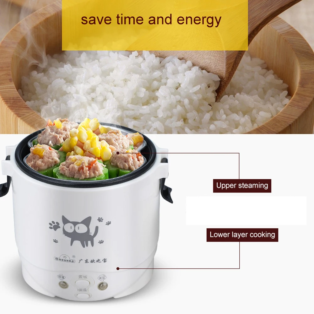 1.6L Mini Electric Rice Cooker 12V 24V For Car And Truck Travel Portable  Soup Pot Cooking Pot 12H Appointment - AliExpress