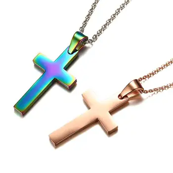 

Vintage Cross Pendant Necklace Stainless Steel Necklace Chain Pendant Necklace Men Women Christian Jesus Necklace