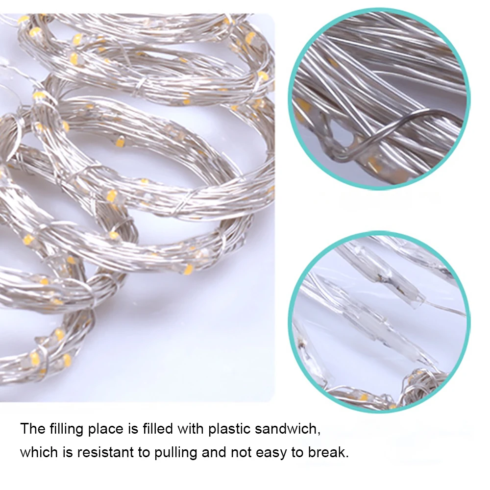 3x3m 300 LED Copper Wire Curtain Lights  (5)