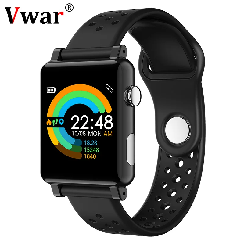 Черный Vwar AF9 ЭКГ+ PPG Смарт-часы мониторинг сердечного ритма кровяного давления фитнес-трекер IP67 водонепроницаемый ремешок для Xiaomi Apple Phone - Цвет: Черный