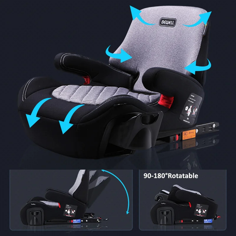 ALWAYSME Solid Color Child Car Seats With ISOFIX and Head Support Pillow and Foot Rest