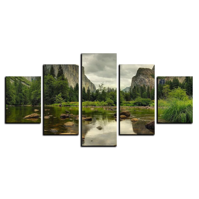 

Manufacturers Decorative Painting Frame Painting 5-frame Quiet Stream AliExpress Amazon Wish Painting Core Foreign Trade