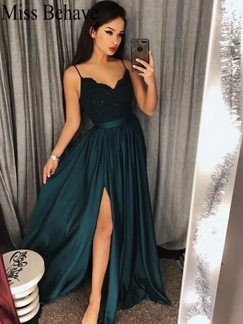 

DD JYOY Elegant Evening Dress with Train Lace Sweetheart Sexy Front Split Long Formal Dresses Eveing Gown Party