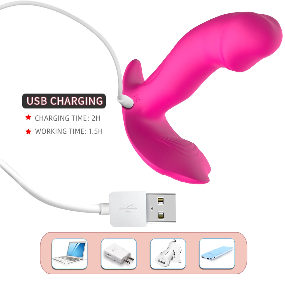 Dildo Heating Butterfly Panties Vibrator For Women Wearable Masturbator G Spot Clitoris Stimulator Remote Control Adult Sex Toy 3
