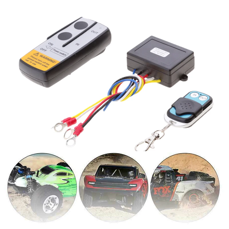 

12V 50ft Car Smart Winch Wireless Remote Control Switch Set Universal Indicator Light For UTV ATV SUV Jeep Truck Trailer 2019