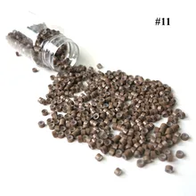 1000 шт 4,0*2,0*2,0 мм средняя блондинка алюминиевый цвет микро кольцо силиконовой подкладке бусины трубки для микро кольцо расширение