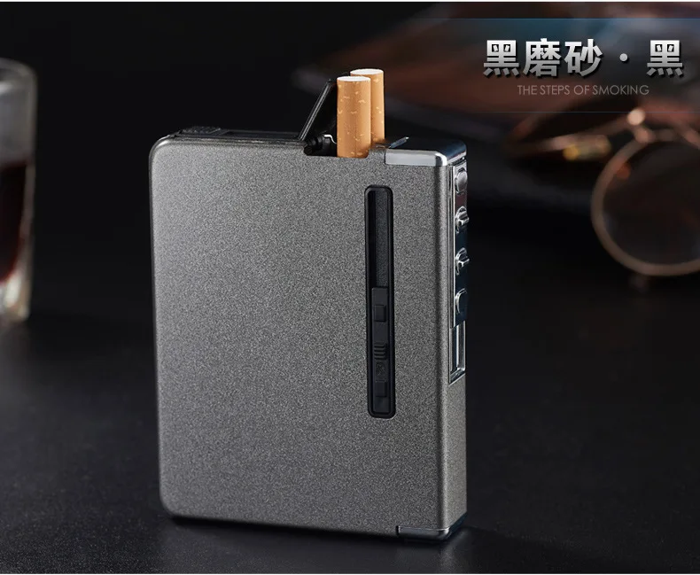 Новейшая перезаряжаемая usb-зарядка зажигалка с 12 сигаретами корпус Защита окружающей среды дым НЕТ газовая зажигалка