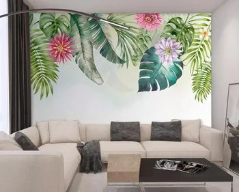 

CJSIR Custom Wallpaper Nordic Simple Fresh Green Leaves Watercolor Style TV Background Wall Living Room Bedroom 3d Wallpaper