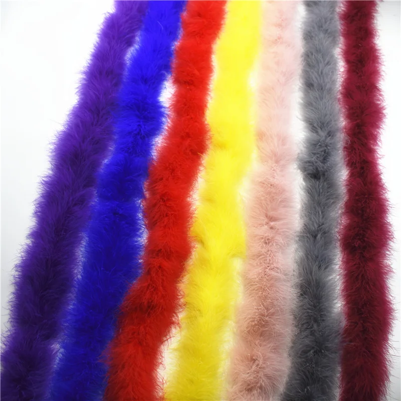 2Yards/Lot Fluffy Marabou Feather Boa Trims Dyed Turkey Feathers for Crafts Shawl Wedding Party Scarf Feathers Decoration Plumes