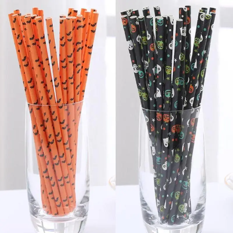 Pumpkin Ghost Skull Halloween Party Decoration Straw Toy Sippy Straw Party 25 Pieces / Set of Children's Toys