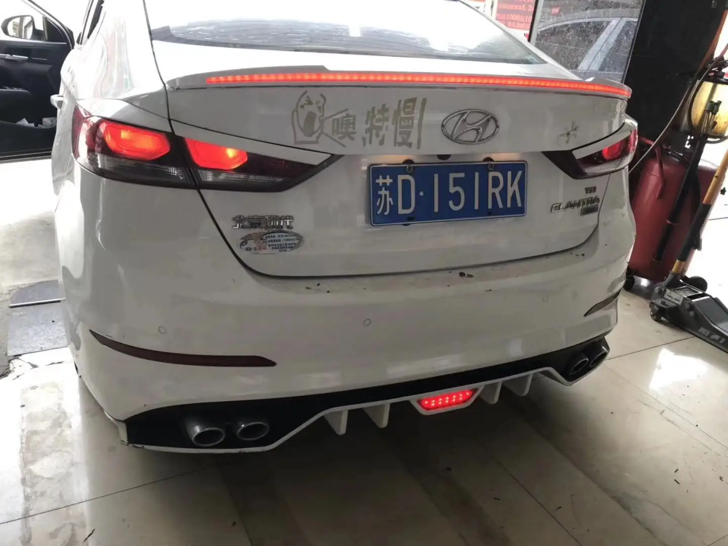 Для hyundai Elantra автозапчасти надрезаемая подкладка, ABS материал с светодиодный цветной спойлер Elantra задний спойлер