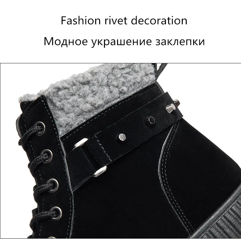 Winter new Martin boots warm plus velvet cotton boots high to help the tube snow boots trend thickened wild cotton shoes