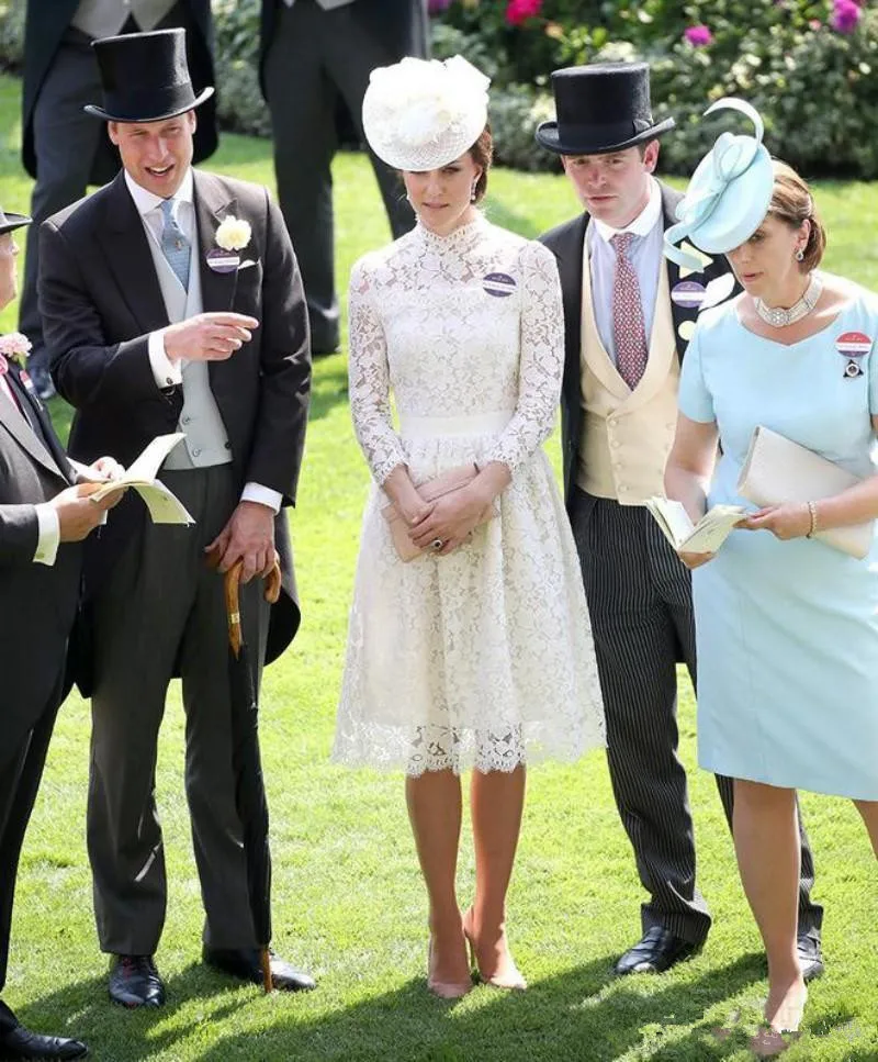 Kate Middleton сексуальные платья для матери невесты с длинным рукавом кружевные платья в официальном стиле с высоким воротом длиной до колена платье для матери