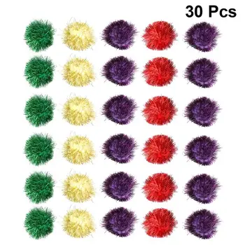 

30PCS Pet Toy Balls Glitter Colorful Funny Elasticity Kitten Balls Cat Interaction Toy for Dog Cat Small Animals (Mixed Color)