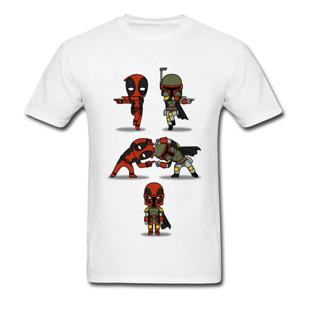 Забавная брендовая новая футболка Boba Fett Fusion Deadpool Мужская футболка Trooper Starwars o-образным вырезом хлопок топы Футболка свободная повседневная - Цвет: White