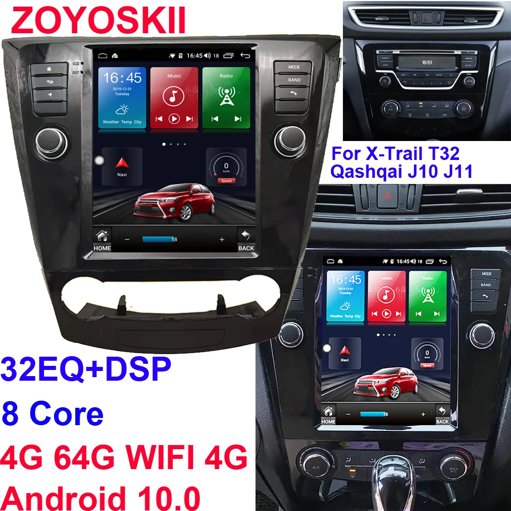 

Автомобильный мультимедийный плеер ZOYOSKII, автомобильный GPS-навигатор на Android 9,0, с вертикальным экраном 10,4 дюйма, в стиле Tesla, для Nissan X-trail Qashqai 2013-2018