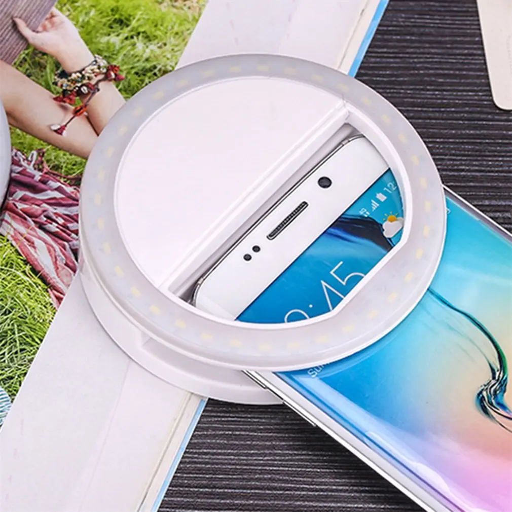 Universal Led Fill Light Ring Selfie Lamp for Phone Portable ClipOn Lamps Women Girl Night Darkness Beauty Enhancing Lights