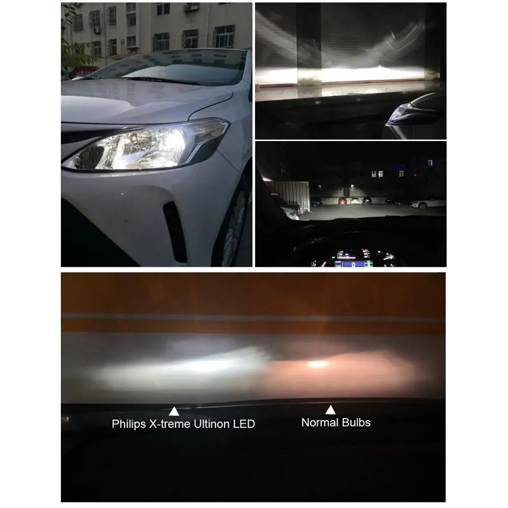 Philips LED H4 Ultinon Pro9000 Car Headlight 18W 5800K Cool White +250%  Bright with Lumileds LED High Low Beam 11342U90CWX2, 2x - AliExpress