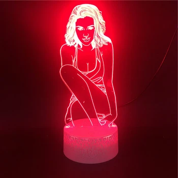 

3D Night Lights Led Lamp Popular Star Scarlett Johansson App Control Table Lamp Bedroom Decor Nightlight for Christmas Gift