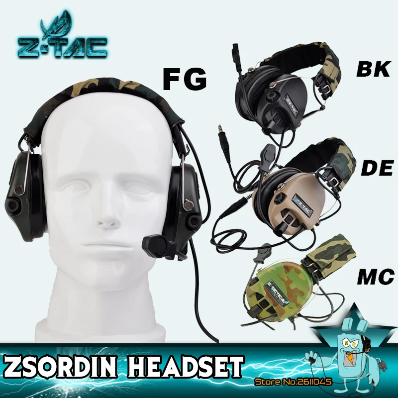 

Z-TAC Shooting Tactical Headphones Tactical Headset Sordin Active Pickup Noise Canceling Airsoft For Walkie-talkie Z111