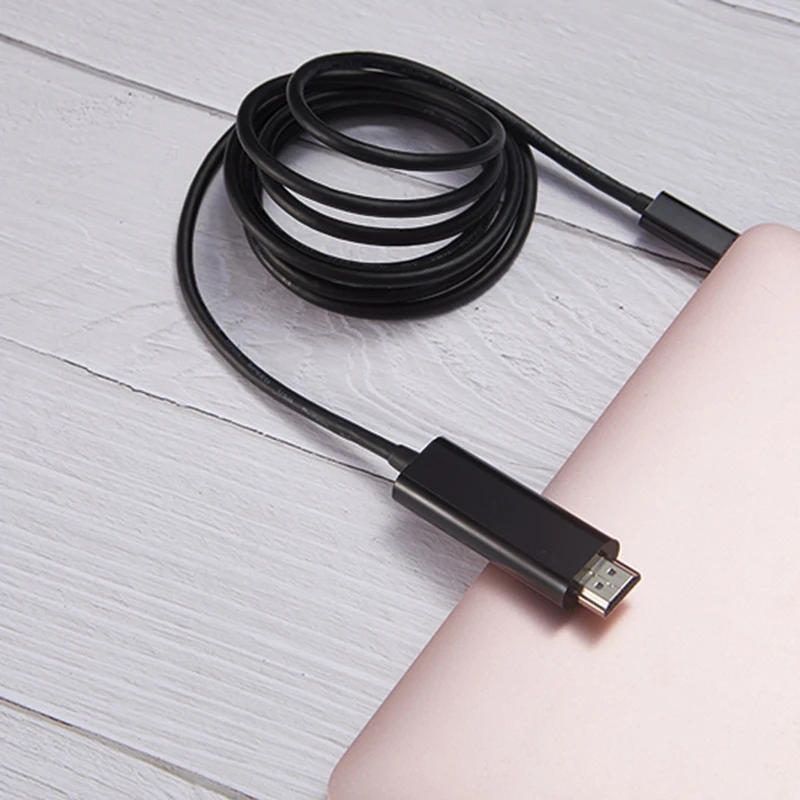 Usb-C type C Usb 3,1 к Hdmi 4K 2K Hdtv кабель для Mac портативный плоский кабель шнур черный