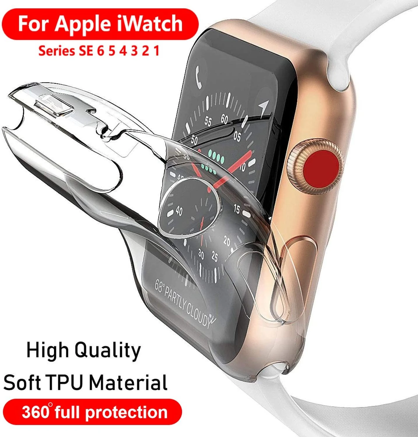 Watch Cover Case For Apple Watch 7/se/6/5/4 41mm 45mm 40mm 44mm Soft Slim  Clear Tpu Screen Protector For Iwatch 3/2/1 38mm 42mm - Smart Accessories -  AliExpress