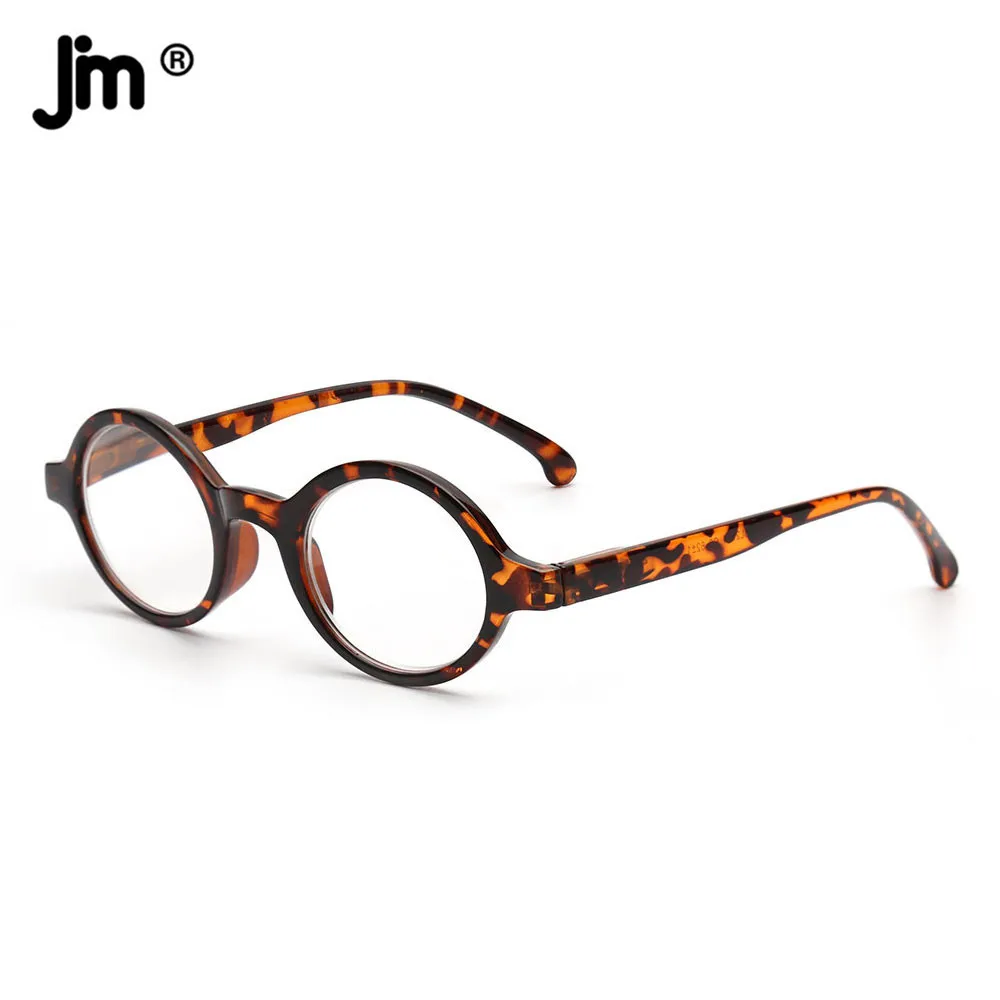 JM Spring Hinge Round Reading Glasses Women Men Diopter Magnifier Presbyopic Glasses Black +0.5 +6