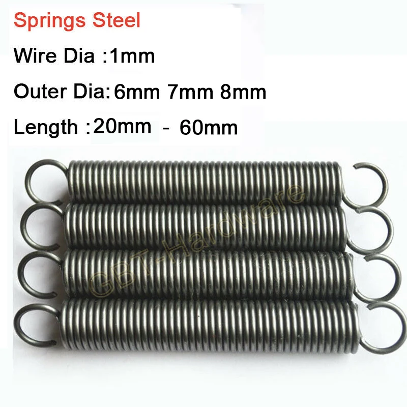 5PcsSpringSteelStretchingSpringWireDiameter1mmOuterDiameter