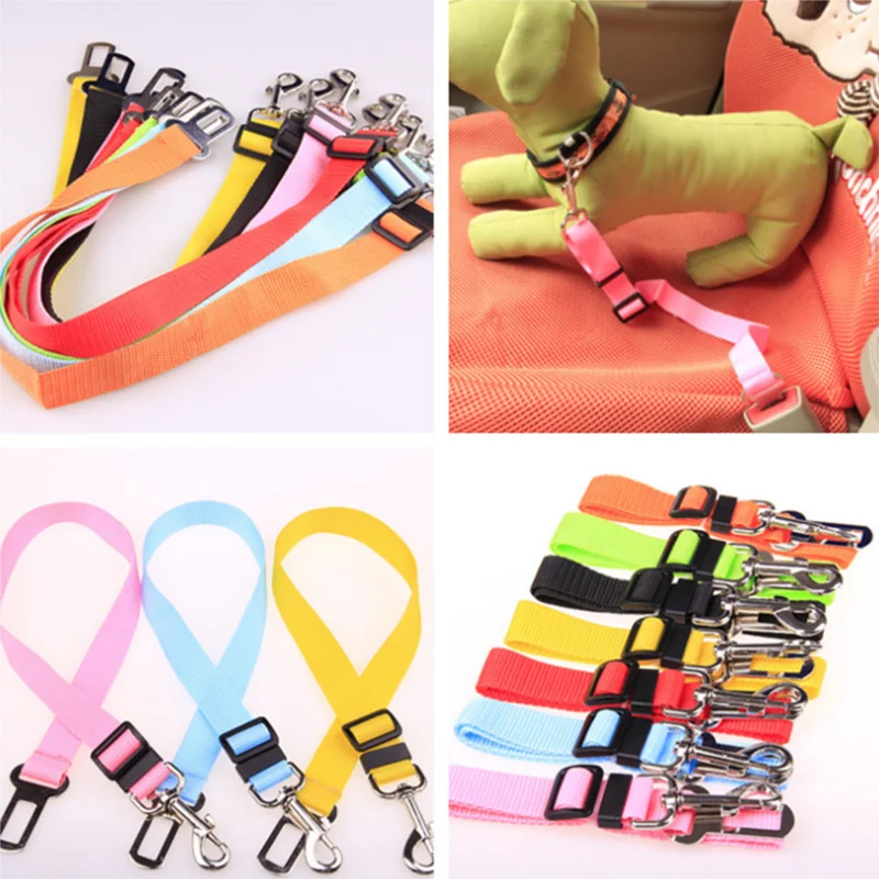 luxury dog collars. Pet Dog Cat Car Seat Belt Adjustable Harness Seatbelt Lead Leash for Small Medium Dogs Travel Clip Pet Supplies 13 Colors dog collar with name plate