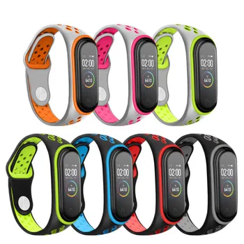 

Silicone Sport Vent Replacement Wrist Strap for Mi Band 5 4 3 Strap Smart Accessories Silicone Bracelet for Xiaomi Mi Band 3 4 5