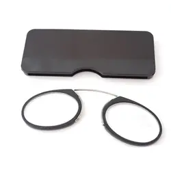 Портативный Pinch нос чтения Роскошные легкие очки пресбиопические очки для мужчин с чехлом
